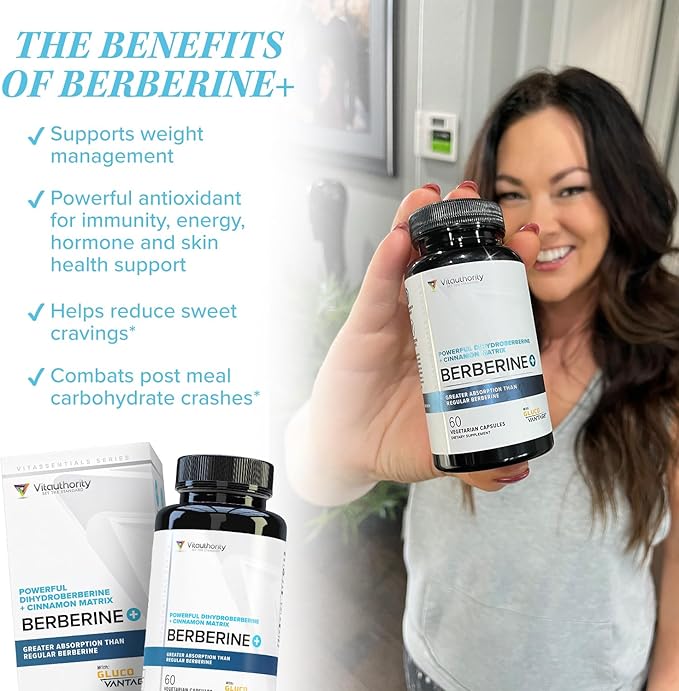 Berberine Supplement Ceylon Cinnamon Supplements Capsules | High Absorption Dihydroberberine, Cinnamon for Balance and Support | Vegan & Gluten Free Powerful AMPk Activator & Antioxidant | 30 Servings