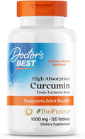 Doctor's Best Curcumin From Turmeric Root with C3 Complex & BioPerine, Benefit the Joints by Helping to Neutralize Free Radicals, Non-GMO, Gluten Free, Soy Free, Joint Support, 1000 mg, 120 Tablets