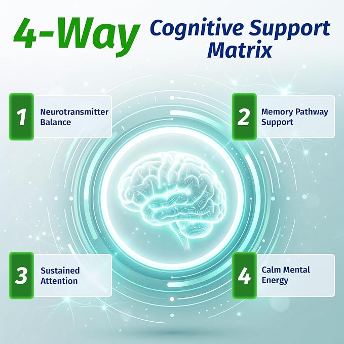 1 Body Brain Support Supplement with Alpha GPC and Lion's Mane Extract, 90 Capsules, Twin Pack