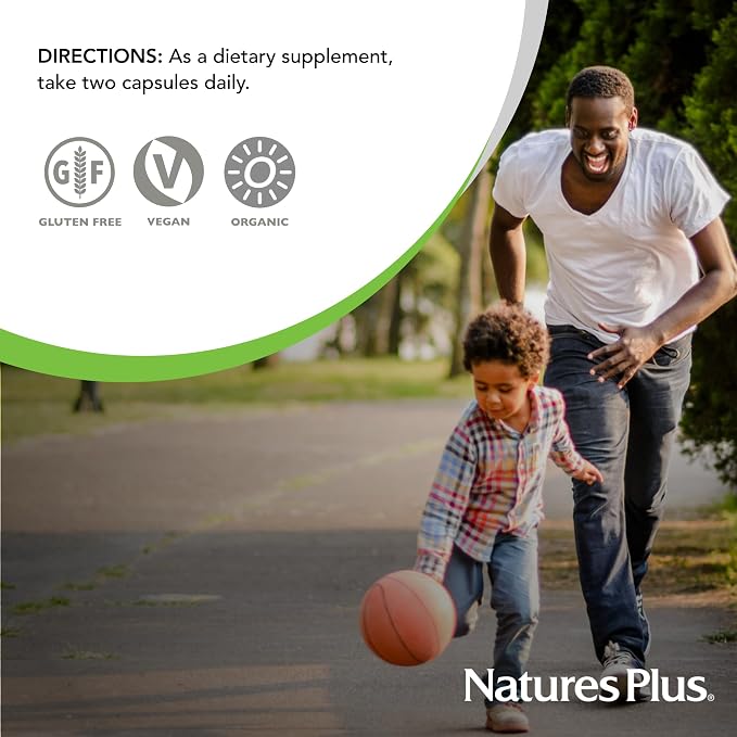 NaturesPlus Source of Life Garden Vitamin C - 60 Capsules, Pack of 2 - Immune System Support - USDA Certified Organic, Non-GMO, Vegan, Gluten Free - 60 Total Servings