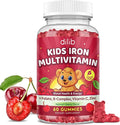 Iron Supplement Gummies for Kids, Kids Multivitamin with Iron Gummies - Zinc, Vitamin B Complex, A, C, D3, B12, Folate for Blood Builder & Energy Support, Iron Deficiency, Vegan Cherry 60ct