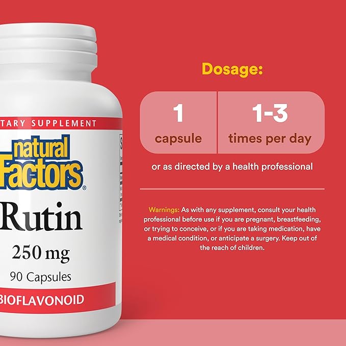 Natural Factors - Rutin 250mg, A Citrus Bioflavinoid, 90 Capsules
