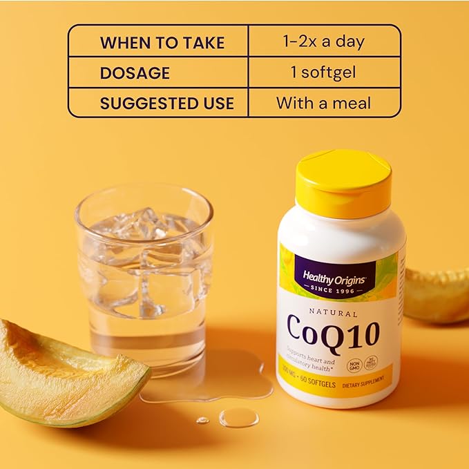 Healthy Origins® CoQ10 100 mg – Natural Trans-Isomer Ubiquinone – Yeast Fermented, Supports Heart Health & Cellular Energy – Non-GMO 30 Softgels