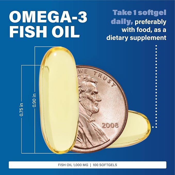 MAJOR Omega-3 Fish Oil - Fish Oil Supplement 1000mg - 100 Softgels (3-Pack)