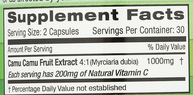 Emerald Labs Camu Camu - Plant-Sourced Vitamin C, Bioflavonoids, Amino Acids & B Vitamins - Gluten-Free, Vegan - 60 Vegetable Capsules (30-Day Supply)
