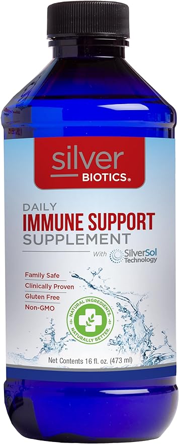 Silver Biotics Multivalent SilverSol Technology Ag₄O₄ 10 PPM Immune Support | Bio-Hacking Immune Building Natural Support | 16 Fl Oz