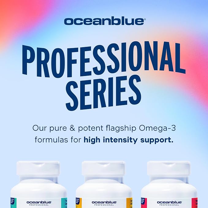 Oceanblue Professional Omega-3 2100 with Vitamin D3 120 ct - 2 Pack Triple Strength Burpless Fish Oil Supplement with High-Potency EPA, DHA, DPA and Vitamin D3 Wild-Caught Orange Flavor