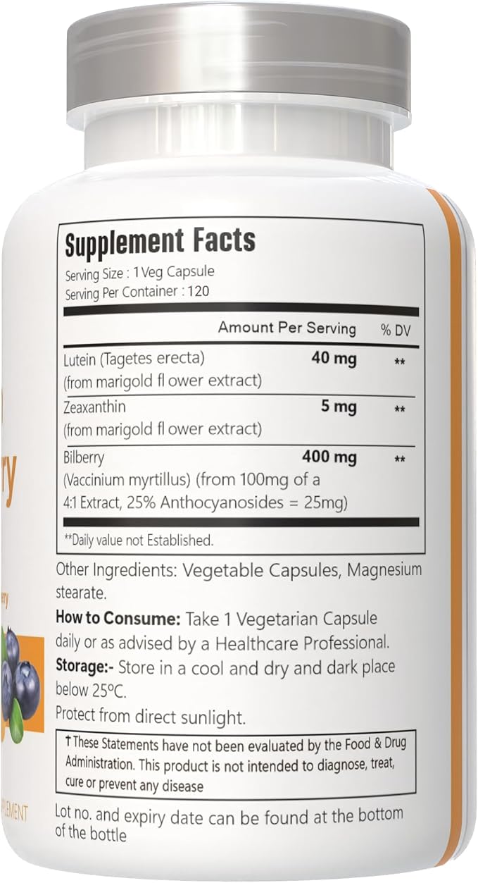 Lutein with Zeaxanthin, Vegan Capsules, 120 Count, 40 mg Lutein + 4 mg Zeaxanthin per Serving, Non-GMO, Gluten-Free (3)