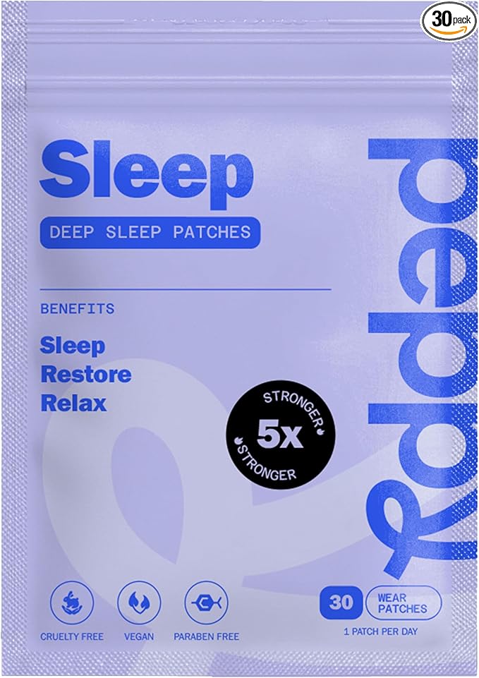 peppy Sleep Patches 30 Day Supply - Nighttime Herbal Patch with Valerian, Hops & Natural Botanicals - Gentle Restful Sleep Aid Transdermal Patch for Adults - Relaxation Support