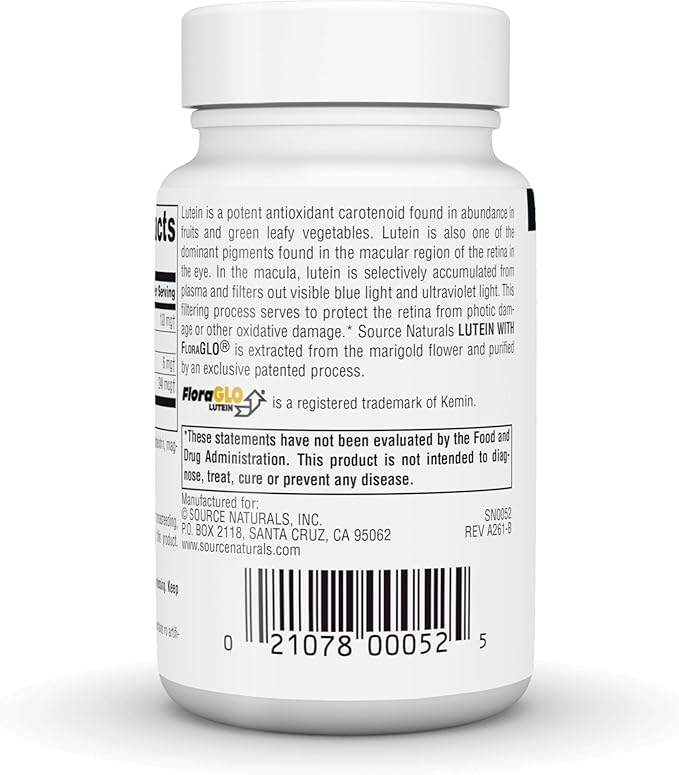 Source Naturals Lutein with FloraGLO, Antioxidant Carotenoid* - 6 mg, 90 Capsules