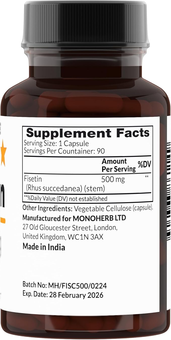 MONOHERB Fisetin 500 mg - 90 Vegetarian Capsules