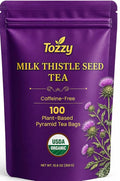 Tozzy Organic Milk Thistle Tea – 100 Count, Plant-Based Pyramid Tea Bags – Packaging May Vary