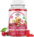 Iron Supplement Gummies for Kids - with Calcium, Zinc, Kids Multivitamin with Iron Gummies - Immune Support, Blood Builder & Energy Support for Iron Deficiency, Anemia, Cherry Flavor, 60 Gummies