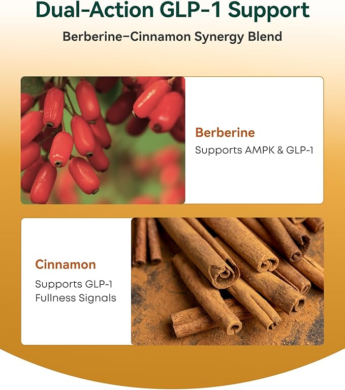 Liposomal Berberine with Ceylon Cinnamon 1200MG - GLP-1 Friendly, High-Absorption Berberine Supplement, Natural Body Balance Support - Non-GMO, 60 Veg Capsules, Made in USA, Lab Tested
