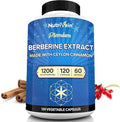 Nutrivein Premium Berberine 1200 mg with Ceylon Cinnamon - 120 Capsules: High-Absorption Berberine Supplement for Defenses, Digestion, & Metabolism