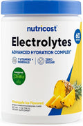 Nutricost Electrolytes Complex Powder (Pineapple Ice) 60 Servings - Advanced Hydration Complex, 7 Vitamins + Minerals, Zero Sugar, Sweetened with Stevia, Gluten-Free, GMO-Free