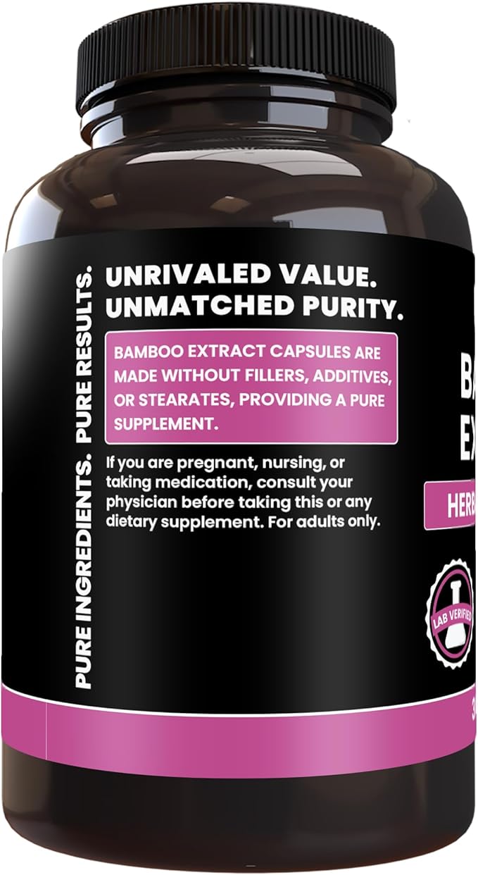 PURE ORIGINAL INGREDIENTS Bamboo Extract (365 Capsules) No Magnesium Or Rice Fillers, Always Pure, Lab Verified
