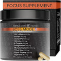 Formulation Factory Nootropic Brain Supplement - Boss Mode Focus & Memory Complex with Lion's Mane, Alpha GPC & Bacopa - Cognitive Support - 120 Capsules, 2 Month Supply