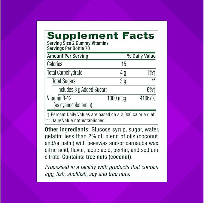 Vitafusion B-12 1000mcg 140 Count (Pack of 2)