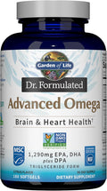 Garden of Life Dr. Formulated Advanced Omega Fish Oil, 1,290mg EPA DHA & DPA in Triglyceride Form - Omega 3 Fish Oil Supplement for Heart Health & Brain Support, Non-GMO, Citrus Flavored, 180 Softgels