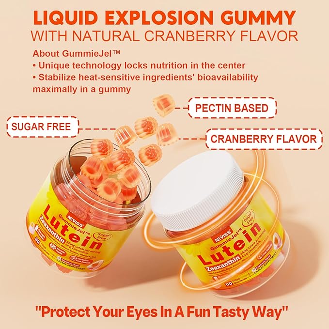 NEVISS Sugar Free Lutein Gummies 60 Counts + Vitamin D3 Gummies 60 Counts