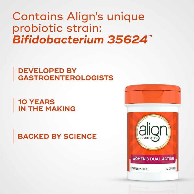 Align Probiotic, Womens Dual Action, Vaginal Probiotics for Women and for Vaginal Health Support, for Digestive Health, 42 Capsules (Pack of 2)