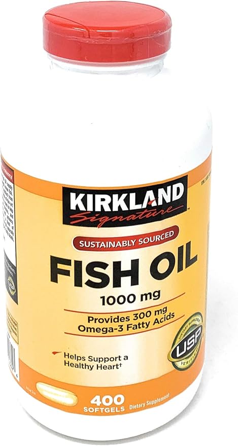 Kirkland Signature Fish Oil Concentrate with Omega-3 Fatty Acids, 800 Softgels, 1000mg