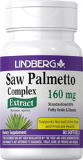 Lindberg Saw Palmetto Extract | 160 mg | 60 Softgels | for Men and Women | Standardized Supplement | Non-GMO and Gluten Free