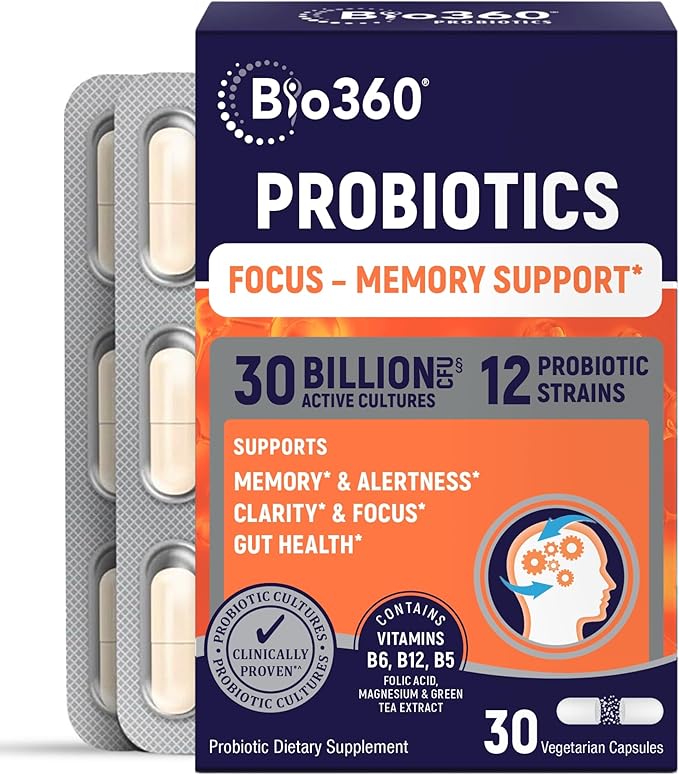 Bio360 Cognitive Support, 30 Vegan Supplements (30 Count (Pack of 1))