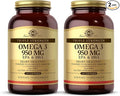 Solgar Triple Strength Omega 3 950 mg - 100 Softgels, Pack of 2 - Supports Joint & Skin Health - Non-GMO, Gluten Free, Dairy Free - 200 Total Servings