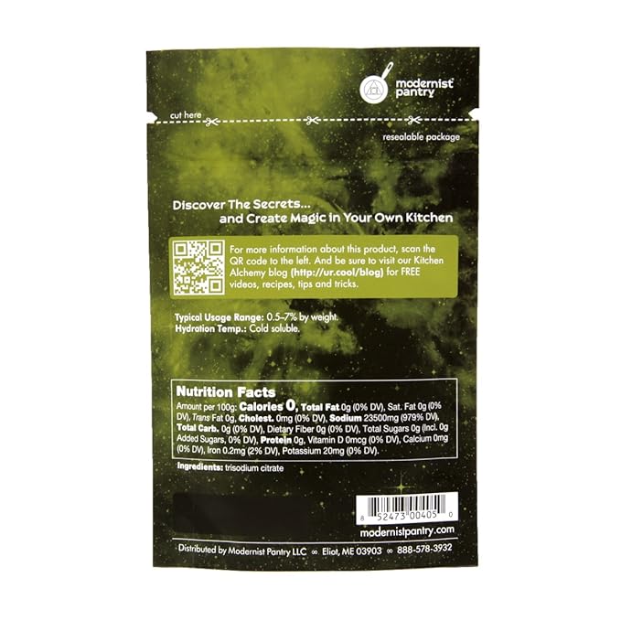 Pure Sodium Citrate ⊘ Non-GMO Gluten-Free Vegan OU Kosher Certified (Molecular Gastronomy) - 50g/2oz