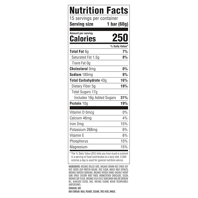 CLIF BAR - Energy Protein Bars - Chocolate Brownie - Made with Organic Oats - Energy Bars - Non-GMO - 15 Count (Pack of 4)