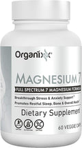 Organixx Magnesium Glycinate Supplement for Support Sleep, Muscle & Heart Health, 7 Type Magnesium Complex with Vitamin B6, Manganese Citrate, Gluten Free, Vegan, Non GMO, High Absorption, 60 Capsules