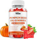 Pumpkin Seed Oil Gummies with Saw Palmetto, Organic Pumpkin Seed Oil Supplement for Hair Growth & Skin Health, Prostate Health, High Pure Extract for Women Men, Strawberry Flavor, 60 Count