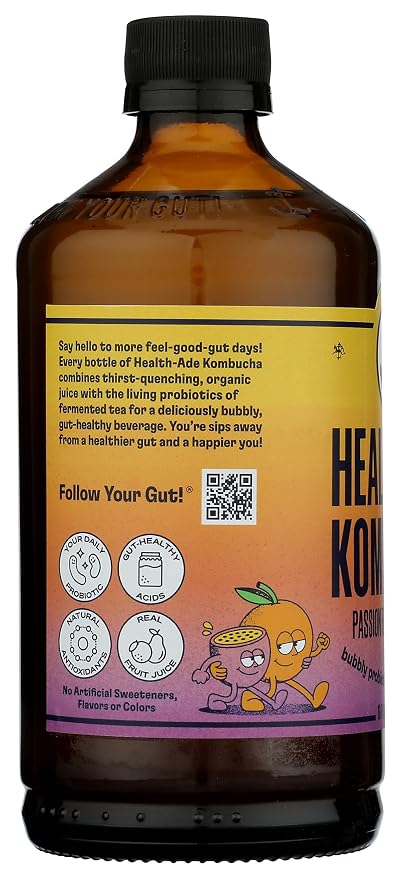 Health Ade, Kombucha Passion Tangerine Organic, 16 Fl Oz