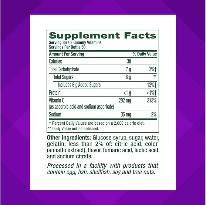 VitaFusion Power C Gummy Vitamins for Adults Absolutely Orange - 150 ct, Pack of 4
