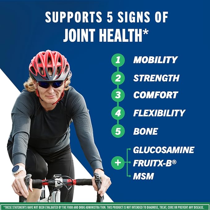 Move Free Advanced Plus MSM Coated Tablets, Joint Health Supplement with Glucosamine and Chondroitin, 120 Count, Pack of 2