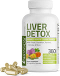 Bronson Liver Detox Advanced Detox & Cleansing Formula Supports Health Liver Function with Milk Thistle, Dandelion Extract, Turmeric, Artichoke Leaf & More, Non-GMO, 360 Vegetarian Capsules
