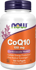 NOW Foods Supplements, CoQ10 (Coenzyme Q10) 100 mg, Pharmaceutical Grade, Cardiovascular Health*, 150 Softgels