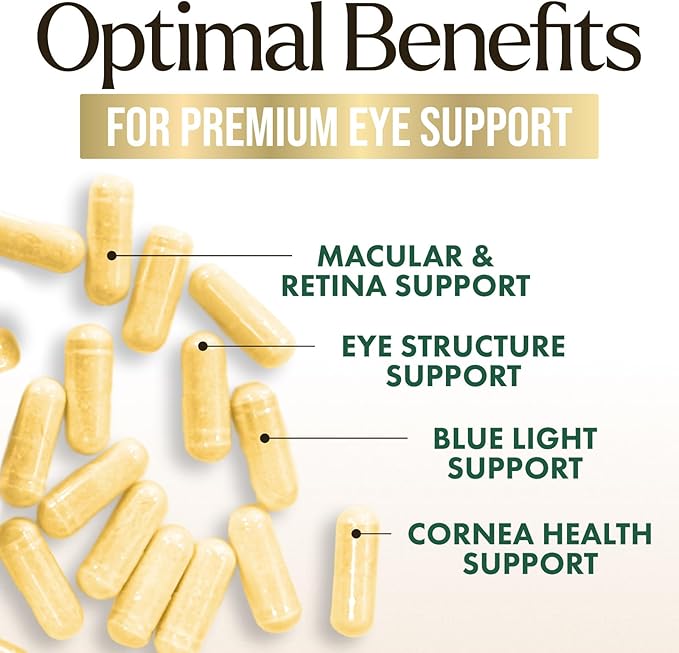 Eye Vitamins Supplements - 3x Strength Eye Health Vitamin with Lutein and Zeaxanthin - Vision Macular Health & Dry Eyes Support With Zinc, Vitamins C E & Minerals, Bottled in USA - 120 Capsules
