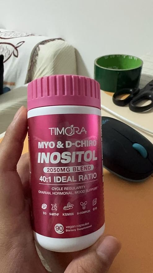 TIMORA Premium Myo & D-Chiro Inositol Supplement 40:1 Ratio for Women - 10-in-1 Formula with Folate, Vitamin D3 & Ashwagandha
