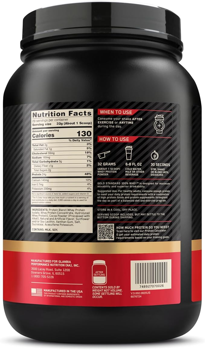 Optimum Nutrition New Flavor Gold Standard 100% Whey Protein Powder, S'Mores, 2 Pound (Pack of 1) (Packaging May Vary)