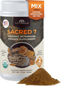 Sacred 7 Mushroom Powder Supplement, 7-in-1 Blend (60 Day Supply) | Immune Defense, Focus & Energy Support | Coffee Enhancer | Lion’s Mane, Reishi, Chaga | Organic 100% Fruiting Body Extract