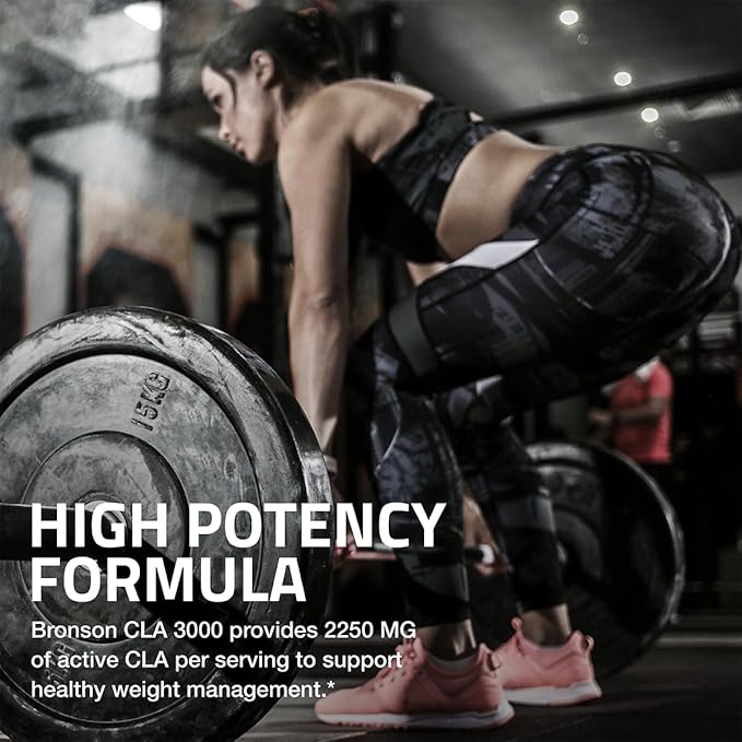 Bronson CLA 3000 Extra High Potency Supports Healthy Weight Management Lean Muscle Mass Non-Stimulating Conjugated Linoleic Acid 120 Softgels