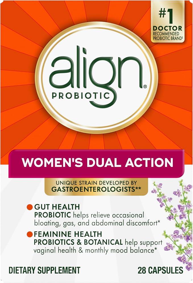 Align Probiotic, Womens Dual Action, Vaginal Probiotics for Women, Womens Probiotic for Vaginal Health Support, with Probiotics for Digestive Health, 28 Probiotic Capsules