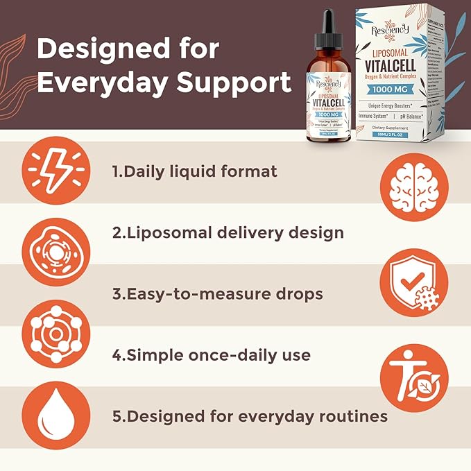 13-in-1 Liquid Oxygen Boost & Nutrient Supplement, Liposomal Optimized-Delivery Blend with Trace Minerals, Amino Acids, CoQ10, B Vitamins & Fulvic Acid, Daily Wellness Liquid Oxygen Drops, 4 fl oz