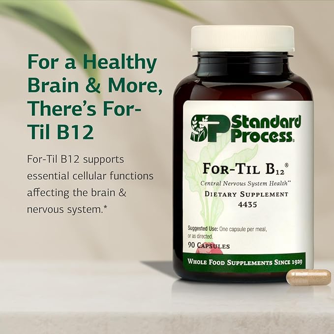 Standard Process - for-Til B12 - Vitamin B12 Supplement for Brain & Nervous System Support - Immune Health & Cellular Function - Non-Dairy & Non-Soy Supplement - 90 Capsules