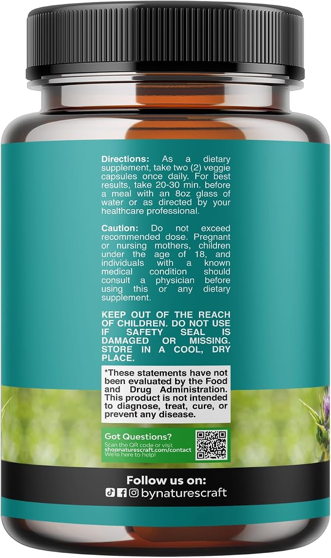 Liver Cleanse Detox & Repair - Milk Thistle Supplement for Digestion & Immune Health - Ginger Root, Choline & Dandelion Root - Herbal Liver Support with Silymarin, Beetroot & Artichoke - 70 Count