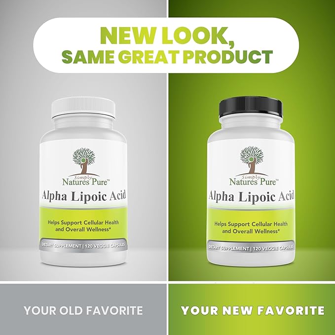 Simply Natures Pure Alpha Lipoic Acid 600mg 360 Veggie Capsules, Non-GMO Thioctic Acid 12 Month Supply