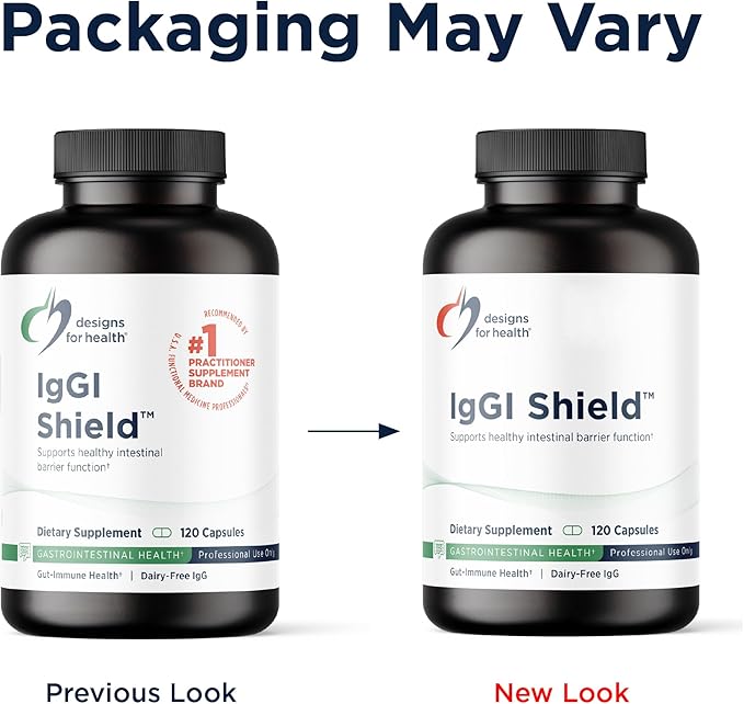 Designs for Health IgGI Shield - Gut Health & Immune Support Powder with Dairy-Free ImmunoLin Immunoglobulin and NAG - Help Bind & Remove Toxins and Fortify the Intestinal Barrier (120 Capsules)
